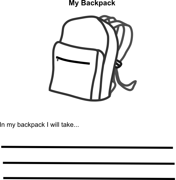 backpack clipart line drawing