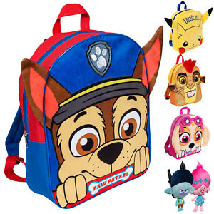 Kids plush character backpack. Bookbag clipart responsibility