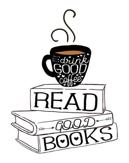 Cup of drawing at. Books clipart coffee