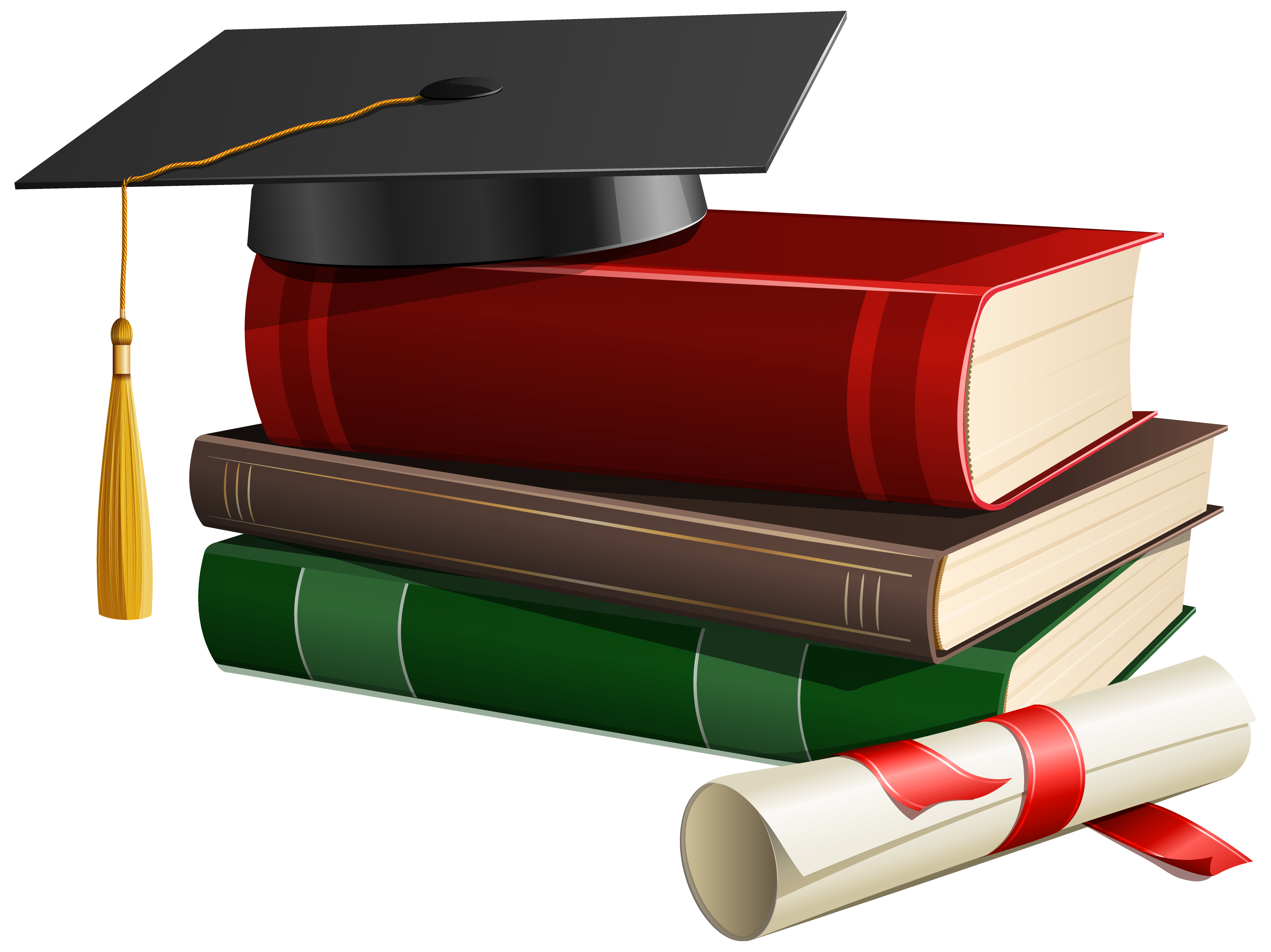 Cap books and diploma. Prize clipart graduation