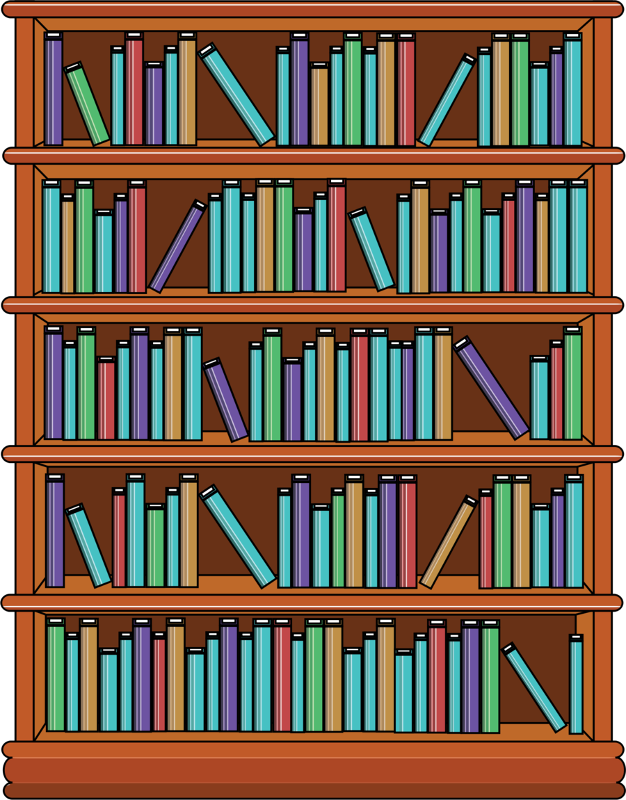 clipart book shelf