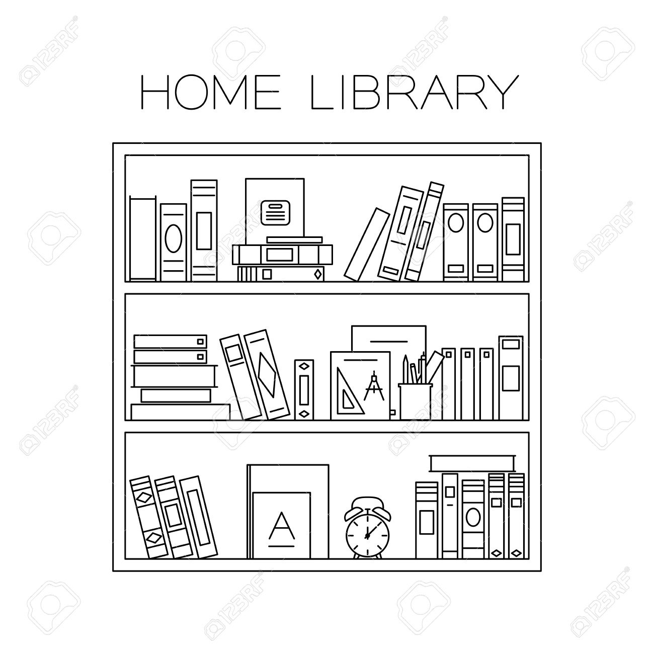 Bookshelf clipart border. Wonderful of black and