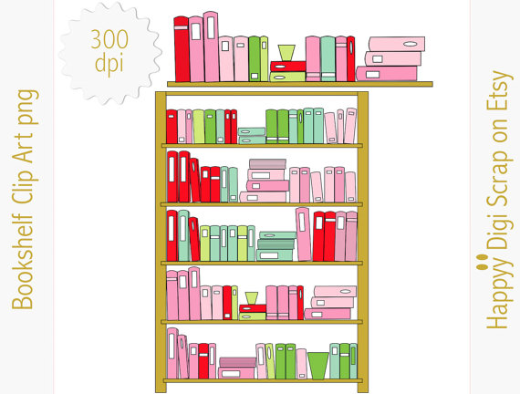 bookshelf clipart cute