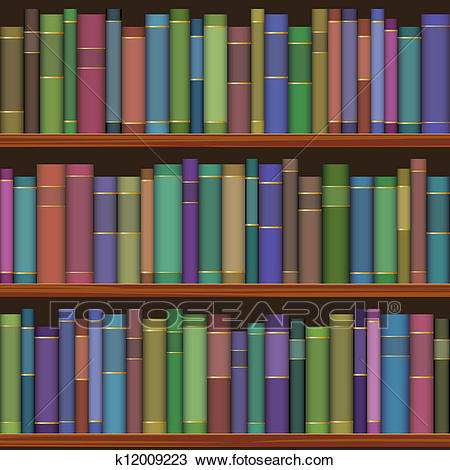 With books of seamless. Bookshelf clipart home library