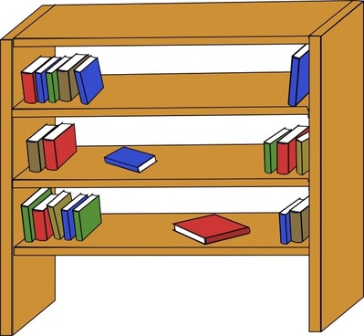 bookshelf clipart realistic