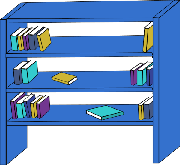 Table cartoon closet furniture. Bookshelf clipart school