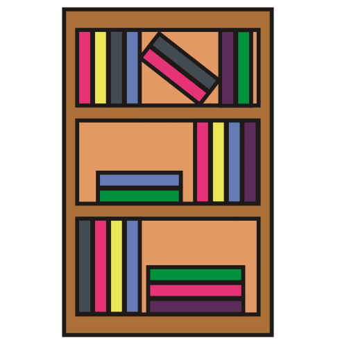 organized clipart bookshelve