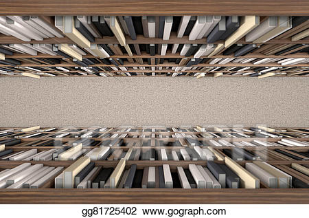 Bookshelf clipart top view. Stock illustrations library aisle