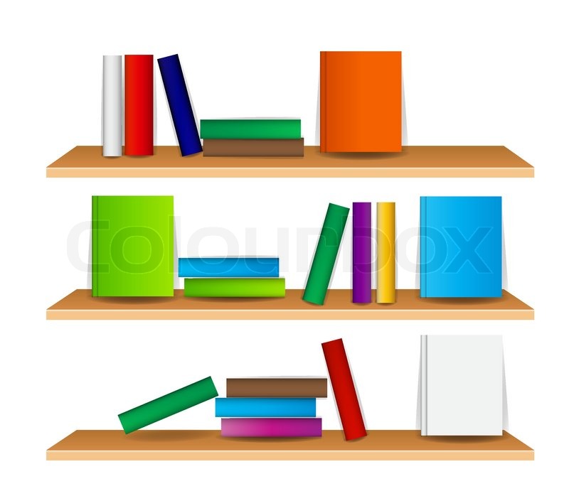 bookshelf clipart vector
