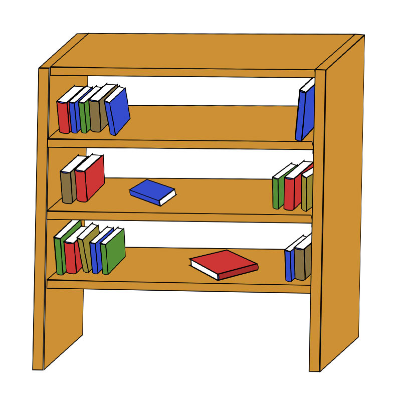 Bookshelf clipart vector, Bookshelf vector Transparent FREE for