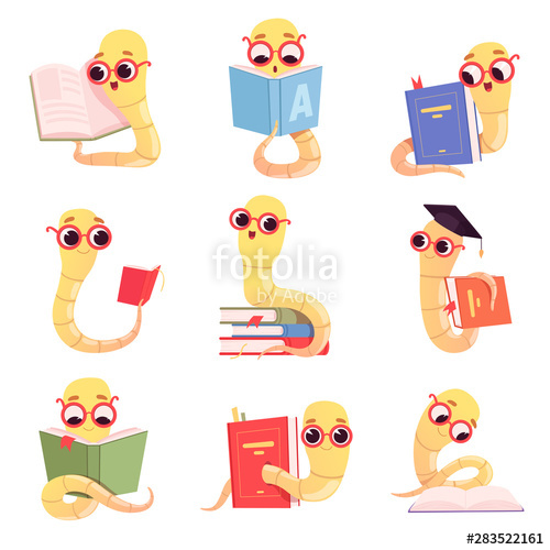 Bookworm clipart baby. Characters worms kids reading