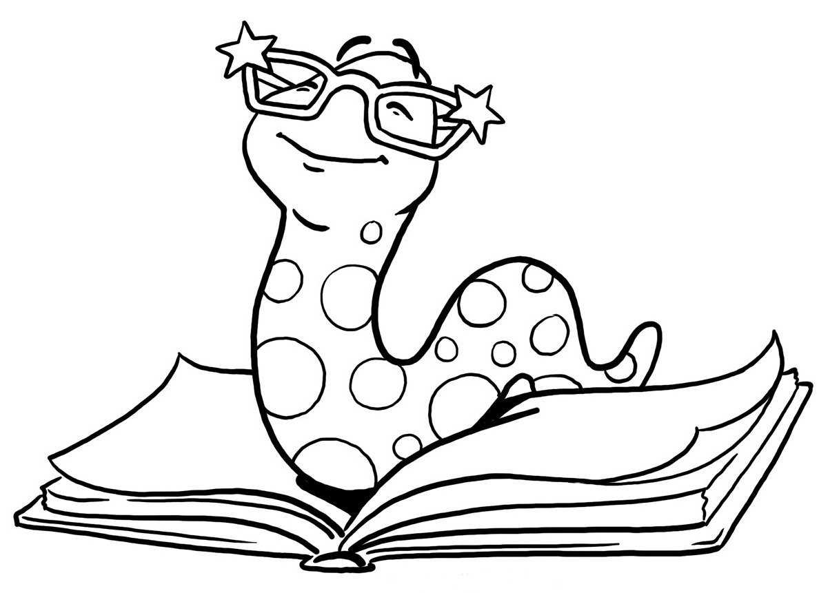 Bookworm clipart black and white. Letters for 