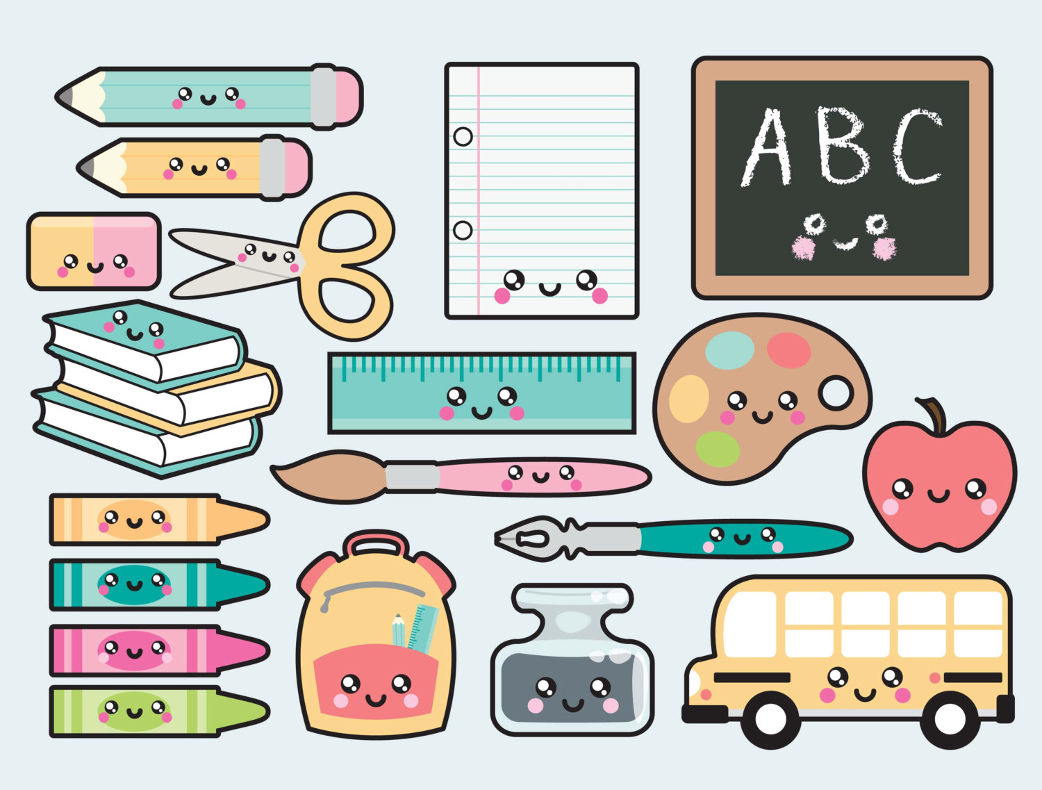 bookworm clipart cute school supply