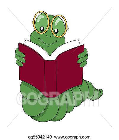 Stock illustration gg . Bookworm clipart drawing