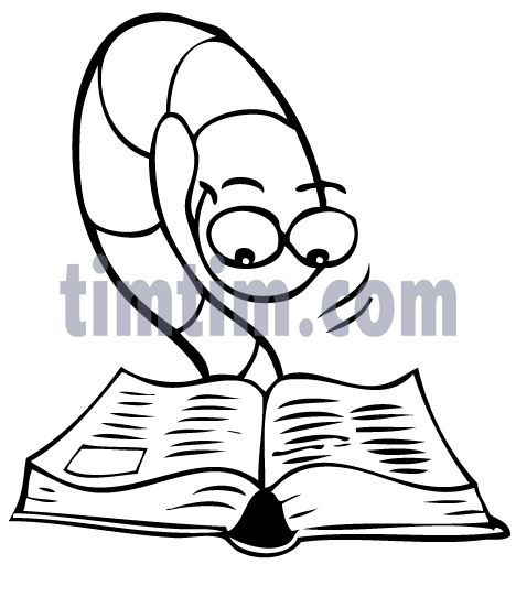 Bookworm clipart drawing. Free of bw from