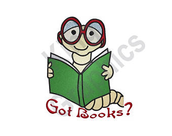 bookworm clipart embroidery