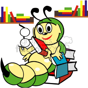 Bookworm clipart homework. Royalty free holding reading