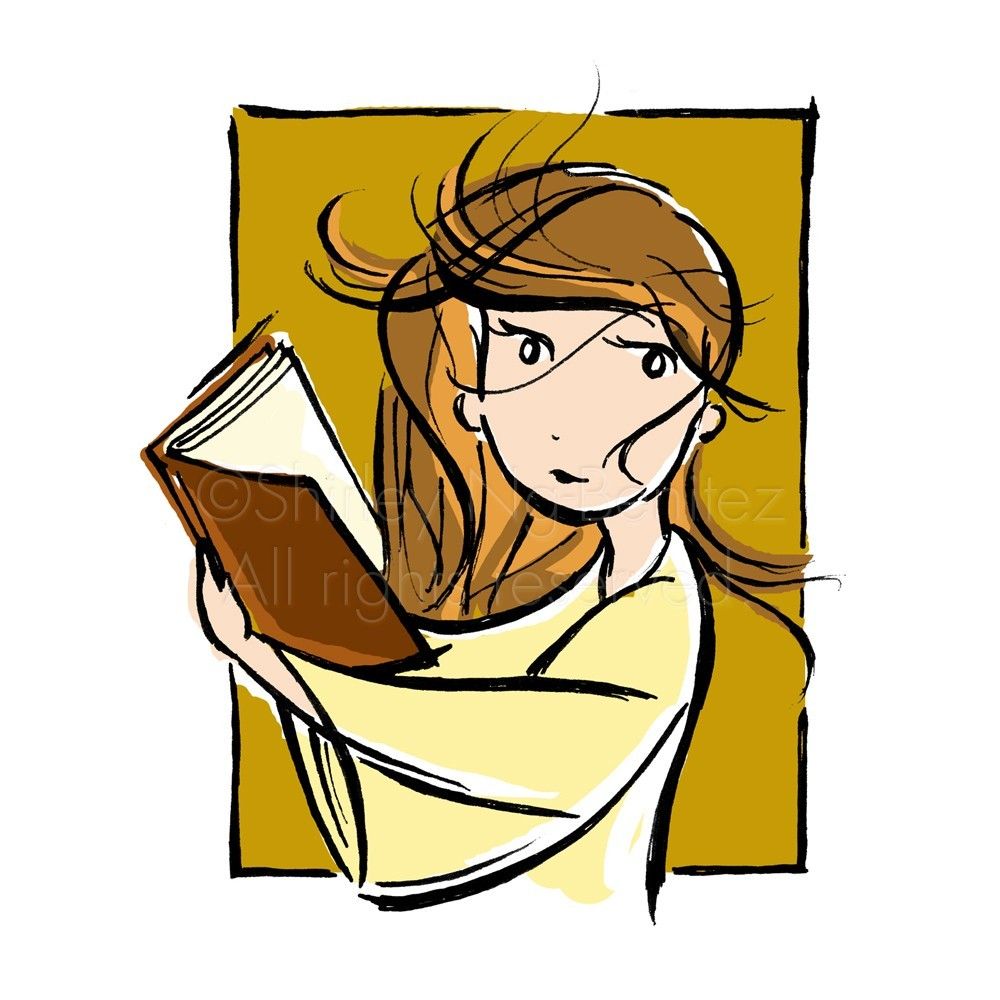 Bookworm clipart lady. Reader girl via etsy