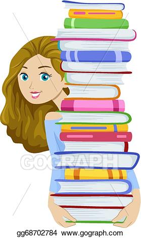 Bookworm clipart lady. Vector female illustration 