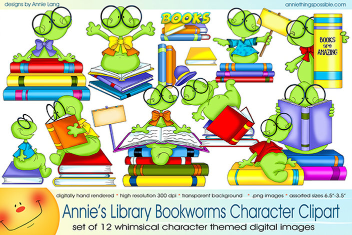Bookworm clipart library. 