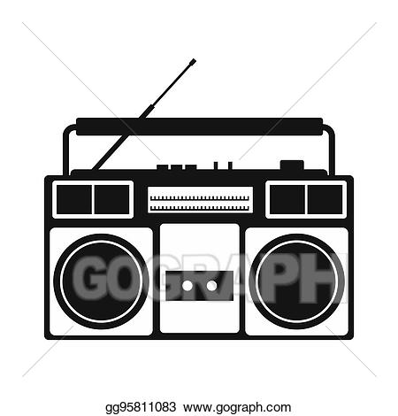 Simple icon stock illustration. Boombox clipart