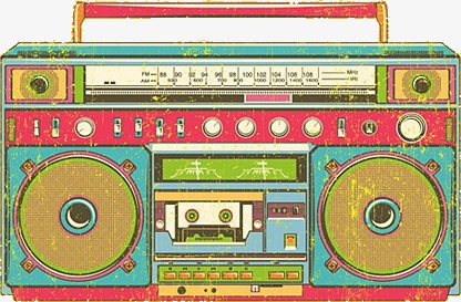 Radio cartoon png image. Boombox clipart cassette player