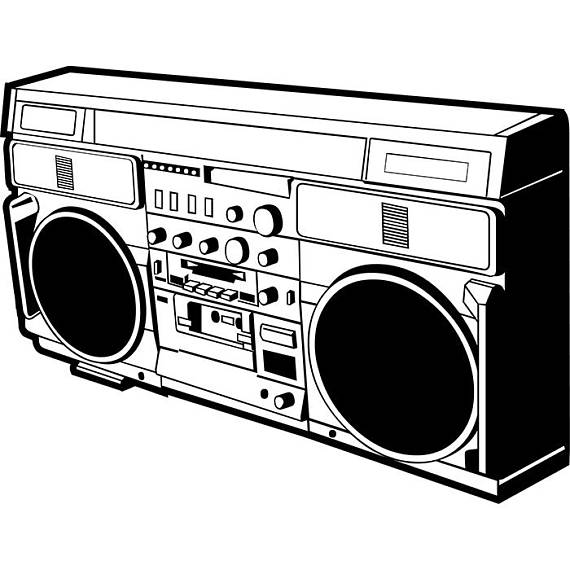 Boombox clipart cassette player. Radio vintage boom box