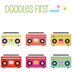 boombox clipart colorful