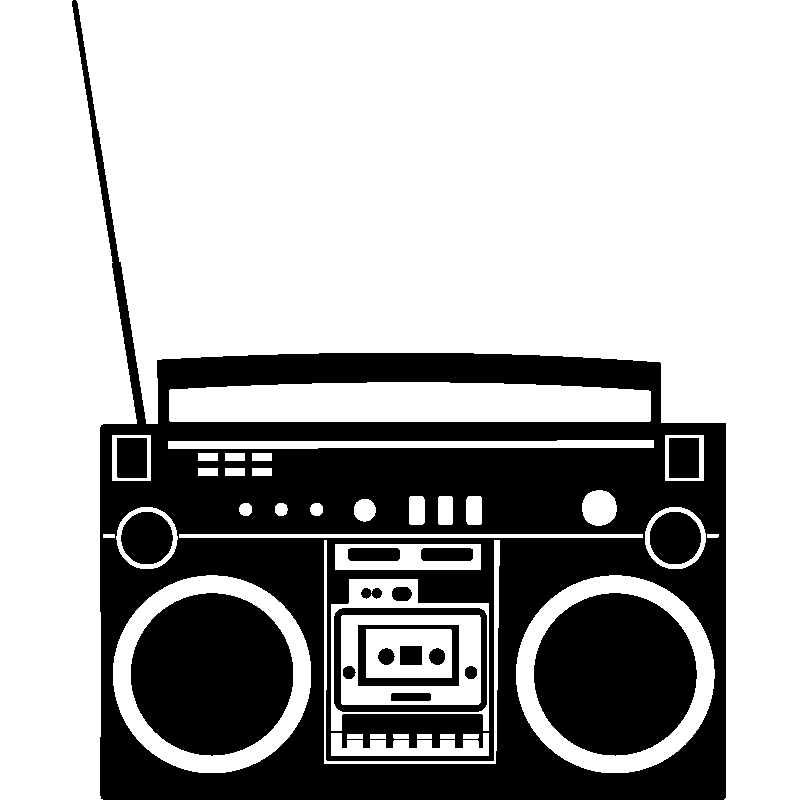 Boombox clipart hip hop. Wall decal breakdancing radio
