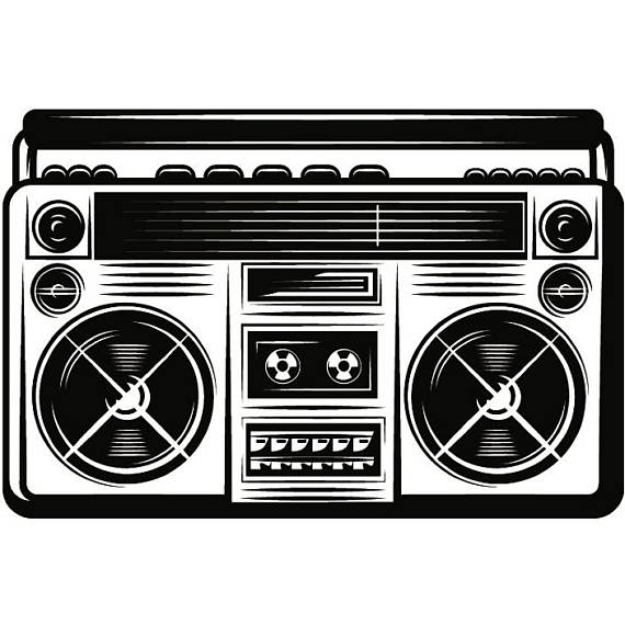 Boombox clipart hip hop. Radio vintage boom box