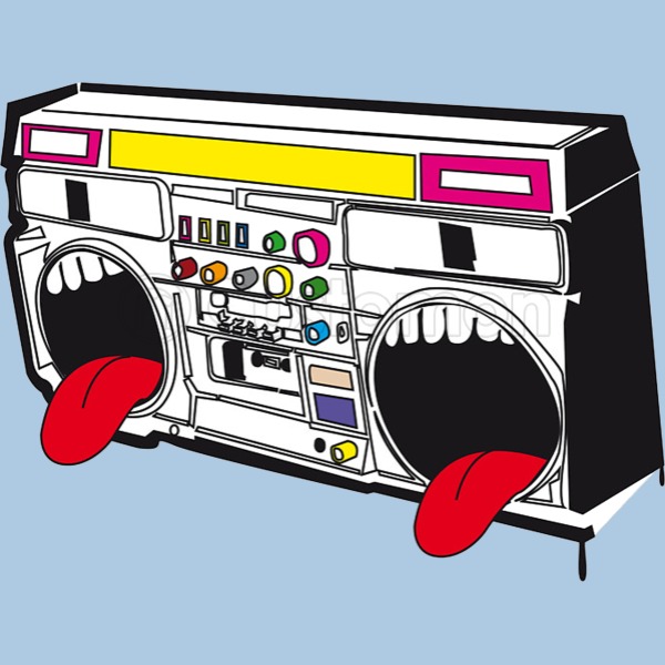 Boombox clipart loud radio. Hip hop speedy tee