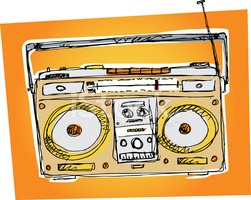 School stereo stock vectors. Boombox clipart old fashioned