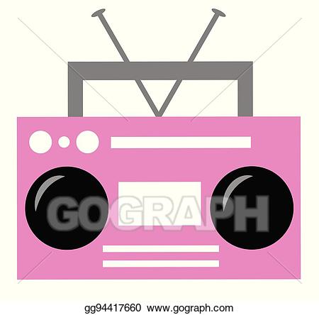 Boombox clipart pink. Vector art drawing gg