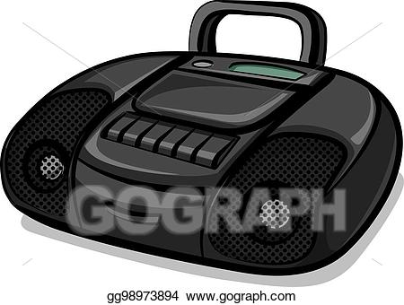 Eps illustration vector gg. Boombox clipart tape recorder