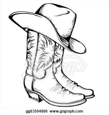 Cowboy clipart black and white. Western clip art vector