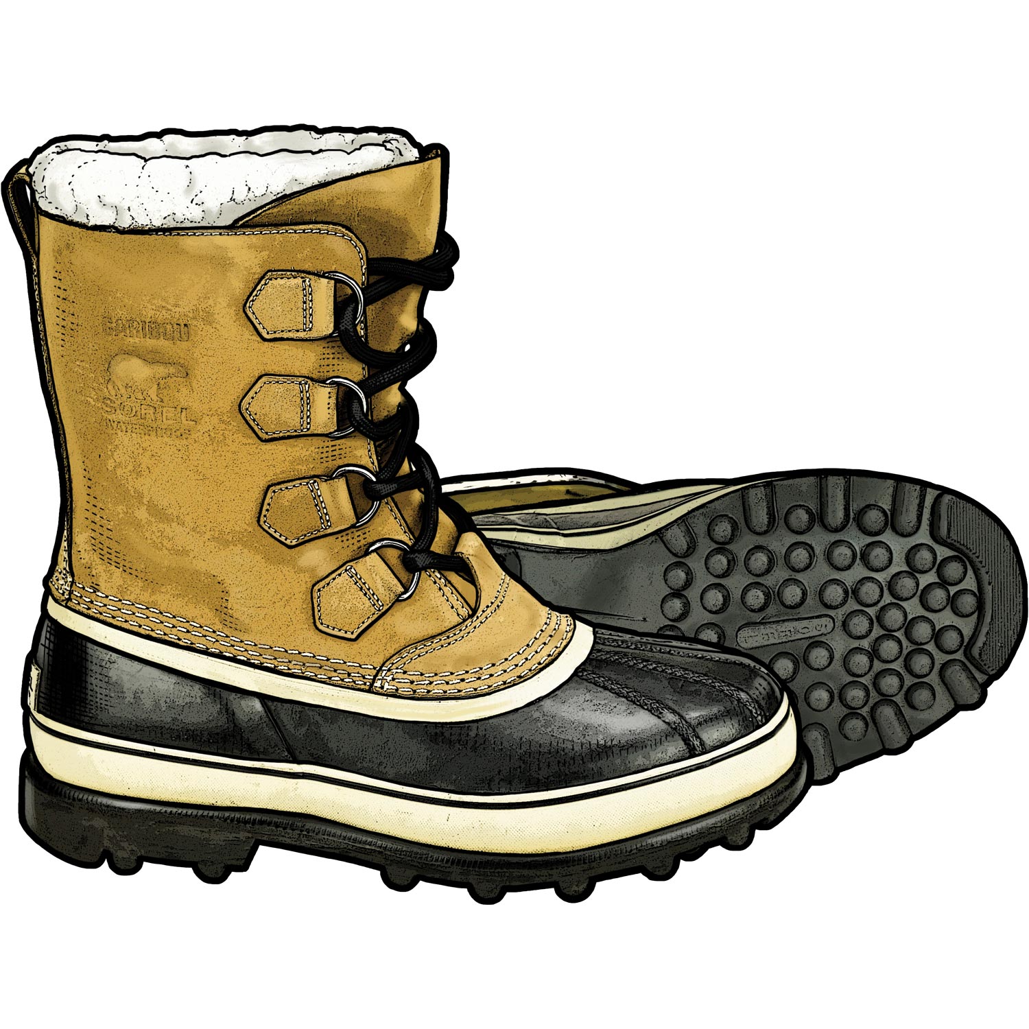 Boot clipart snow boot. Sorel caribou winter boots