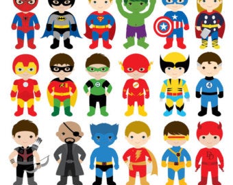 superheroes clipart children's