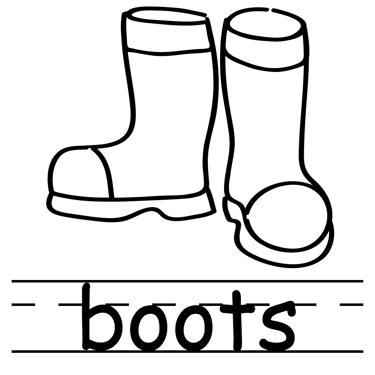 boots clipart black and white