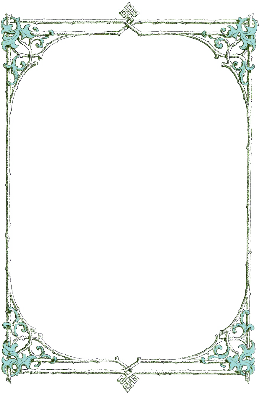 Simple vintage border png. Leafy clip art from