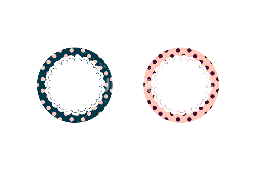 Cute round labels scalloped. Borders clipart circle