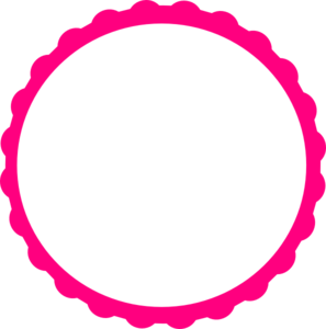 Borders clipart circle. Pink scallop frame clip