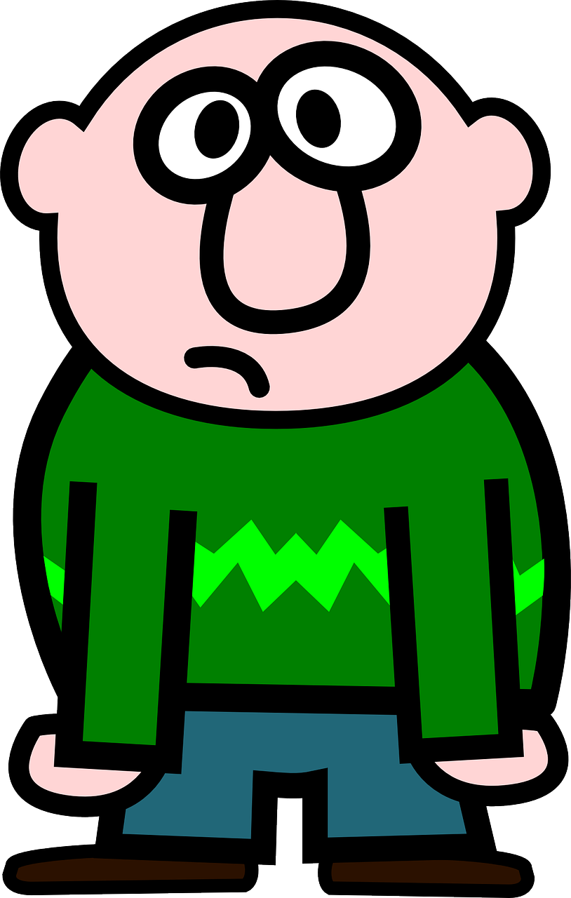 Man people bored unhappy. Confused clipart passive person