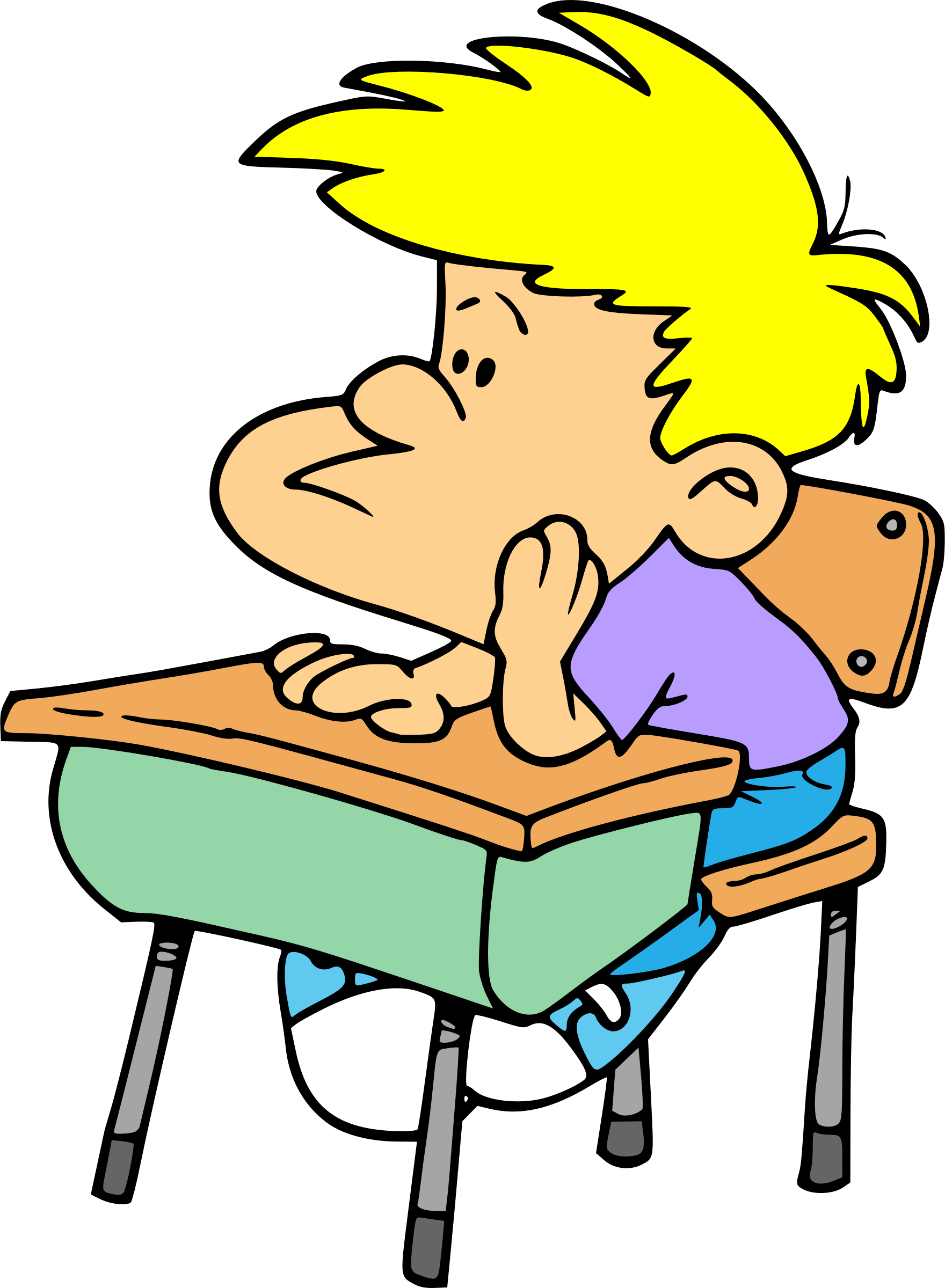 Bored student big image. Daydreaming clipart cartoon