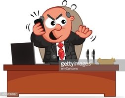 Boss clipart jefe. Enojado por tel fono