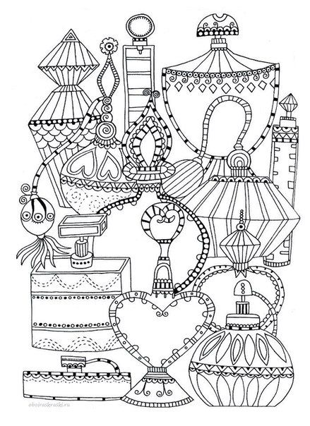 Bottle clipart colouring page. Perfume bottles coloring sketch