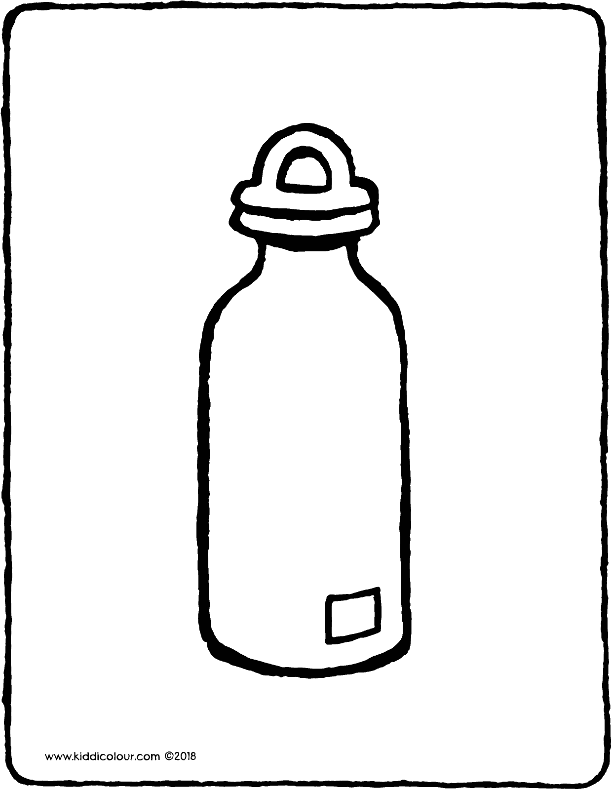 Water kiddicolour . Bottle clipart colouring page