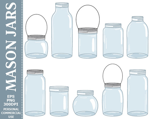 Bottle clipart jar. Hand drawn mason clip
