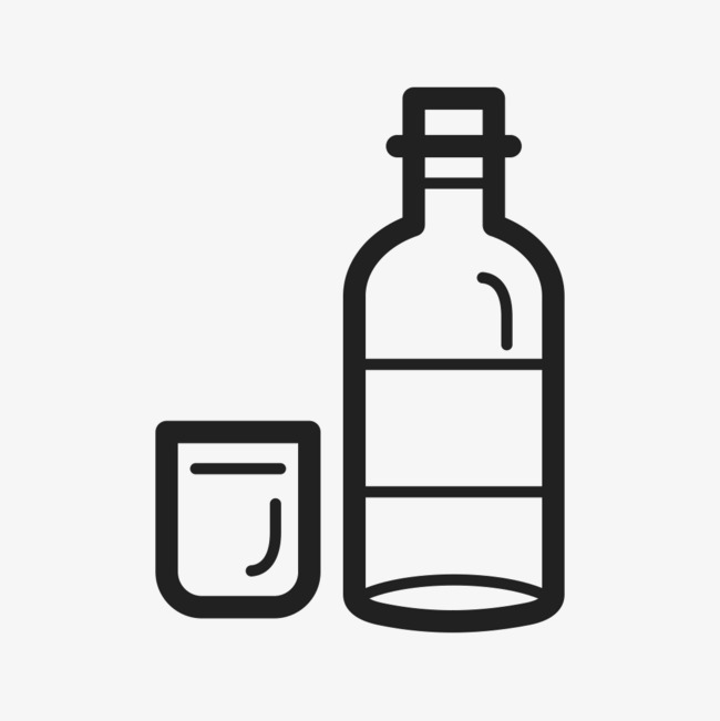 Bottle clipart line drawing. Wine rough glass png