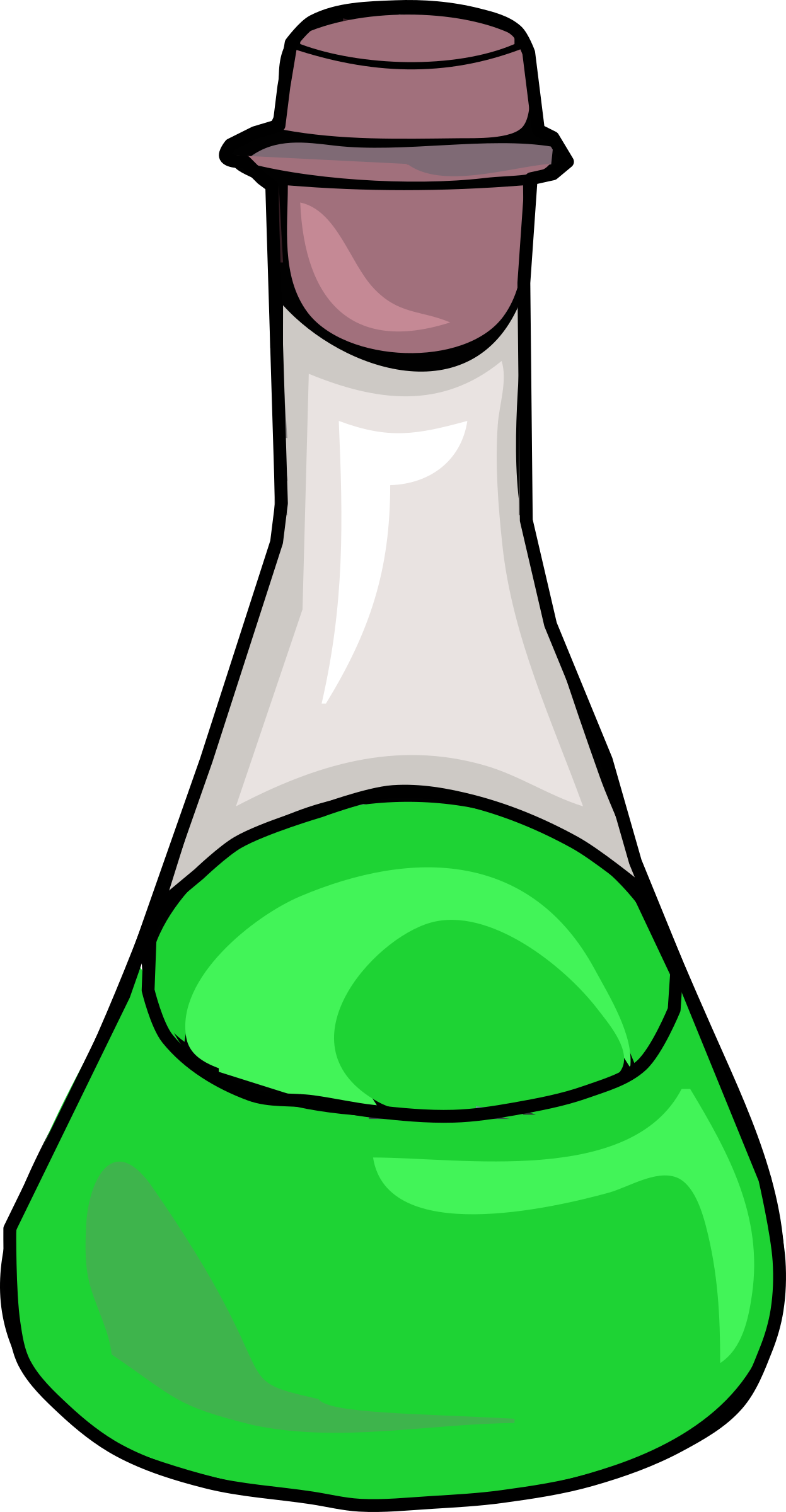 Science bottle big image. Slime clipart neon green