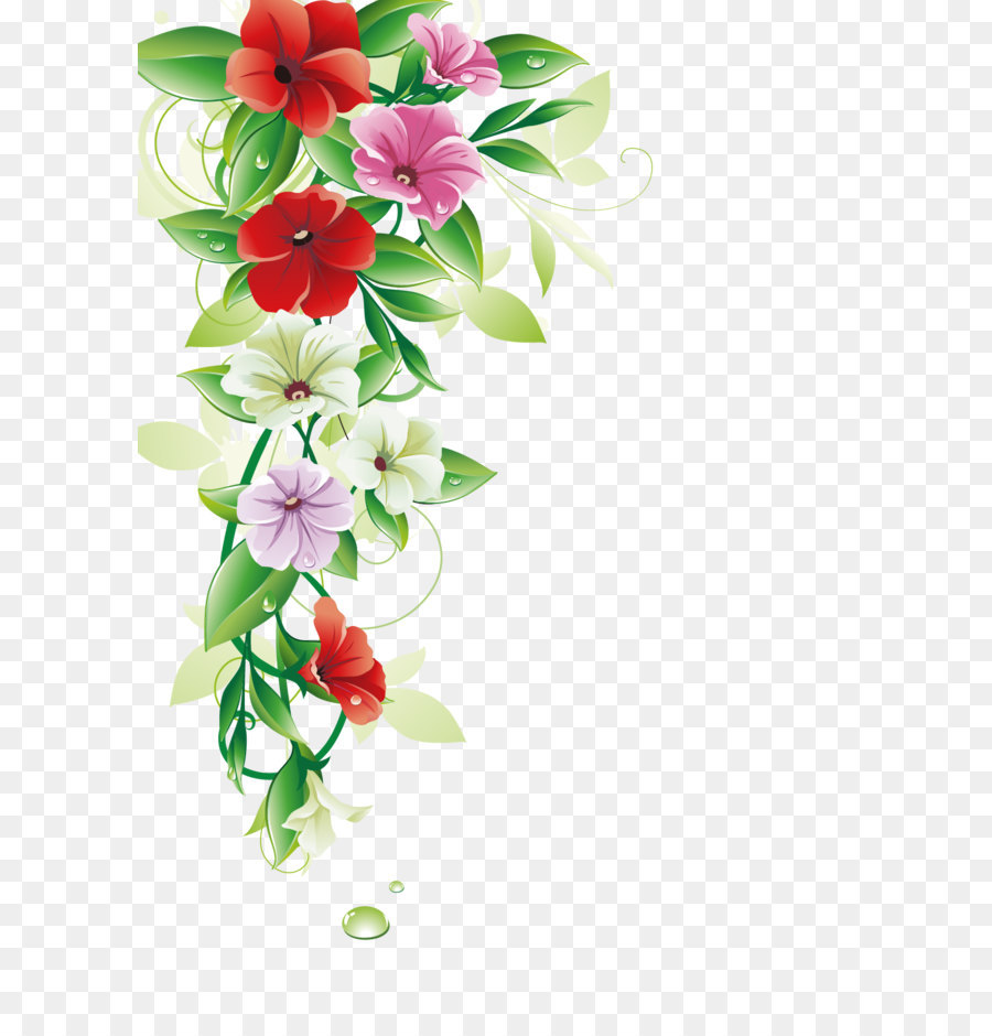 Flower clip art png. Bouquet clipart border